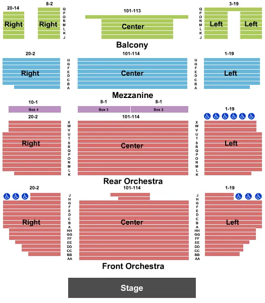 seating chart for Klein Memorial Auditorium - End Stage - eventticketscenter.com